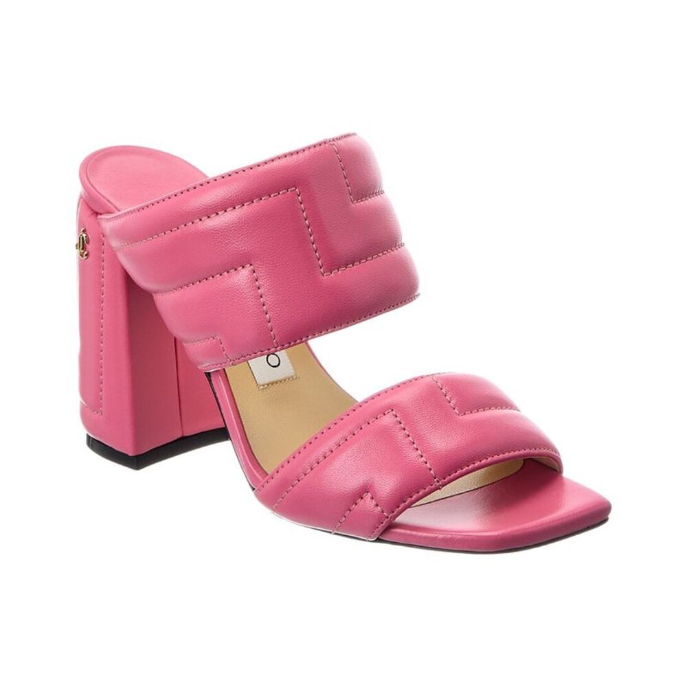 Jimmy Choo Themis 100 Leather Sandal, Pink